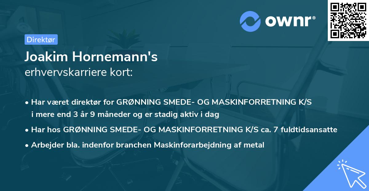 Joakim Hornemann's erhvervskarriere kort