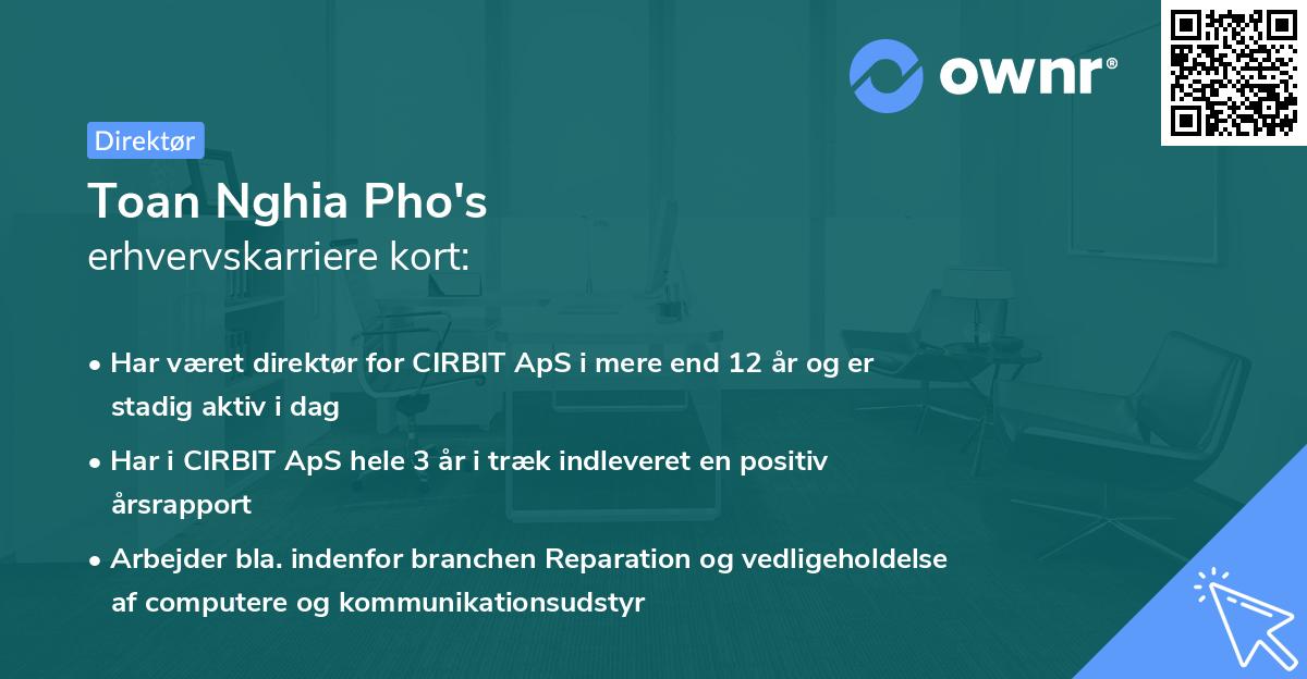 Toan Nghia Pho's erhvervskarriere kort