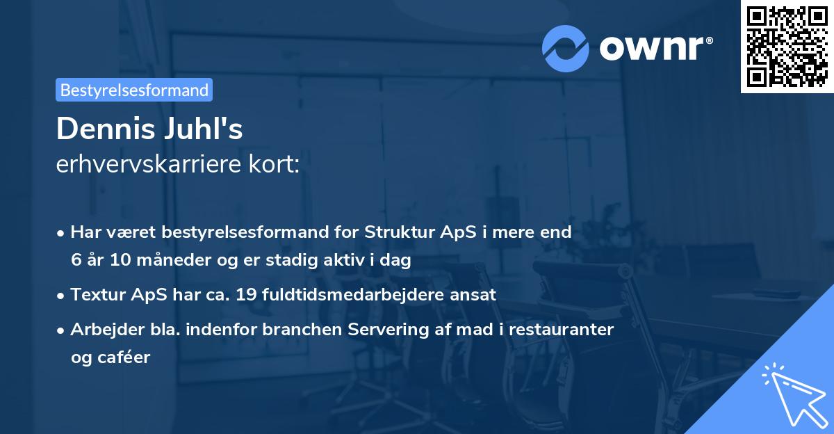 Dennis Juhl's erhvervskarriere kort