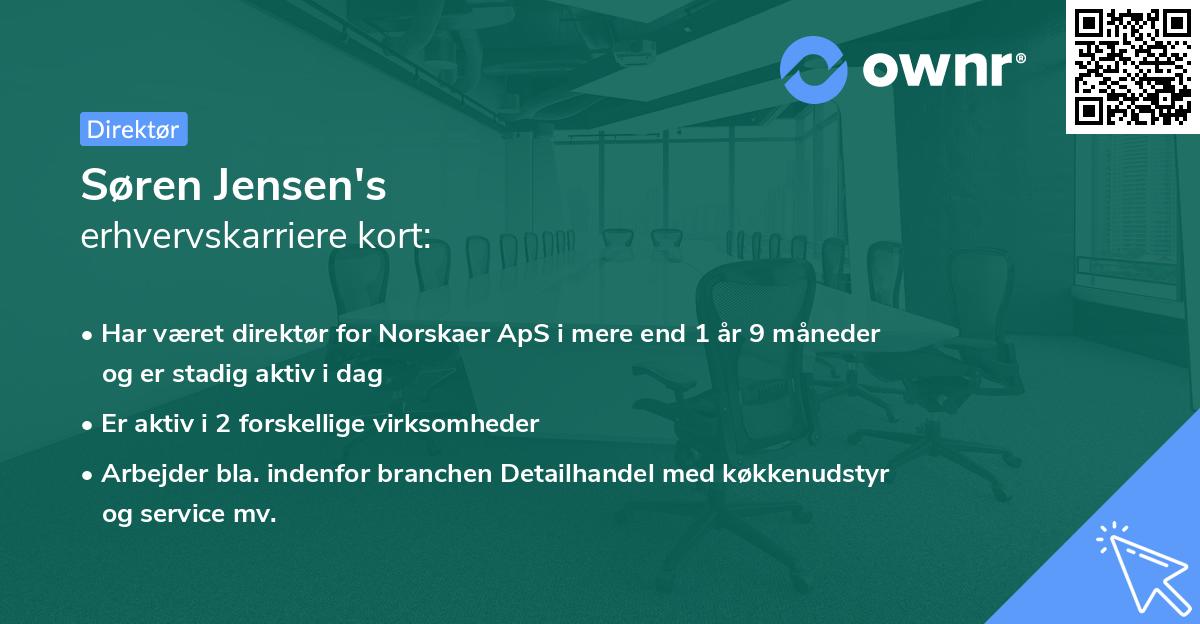 Søren Jensen's erhvervskarriere kort
