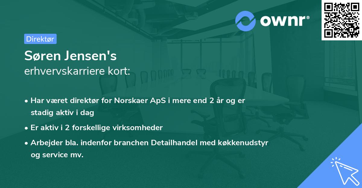 Søren Jensen's erhvervskarriere kort