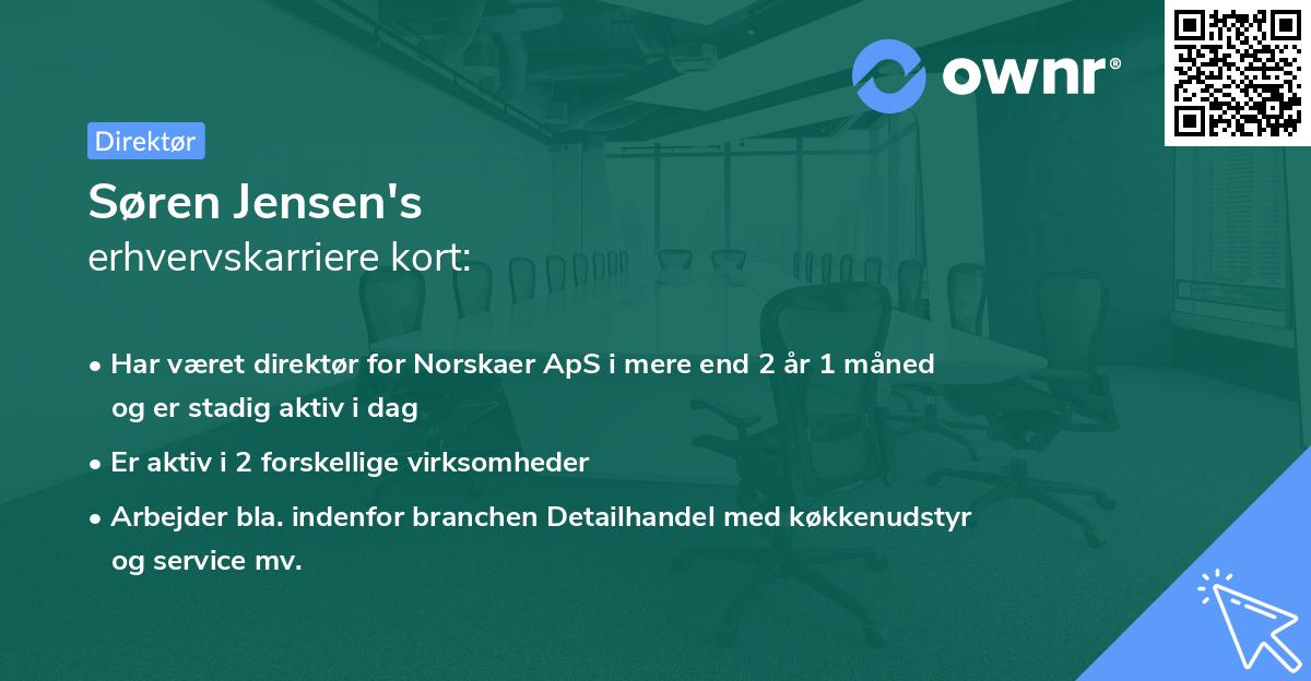 Søren Jensen's erhvervskarriere kort