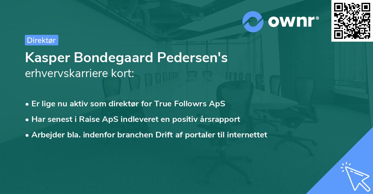 Kasper Bondegaard Pedersen's erhvervskarriere kort