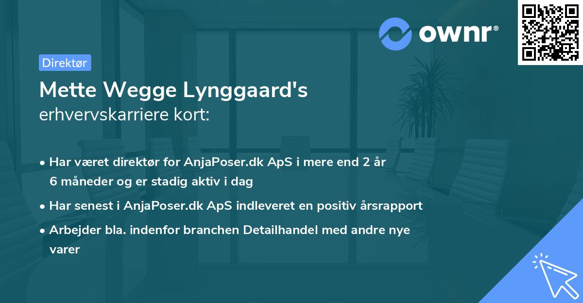 Mette Wegge Lynggaard's erhvervskarriere kort