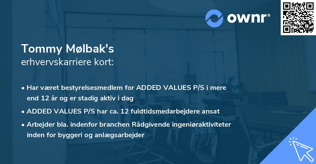 Tommy Mølbak's erhvervskarriere kort
