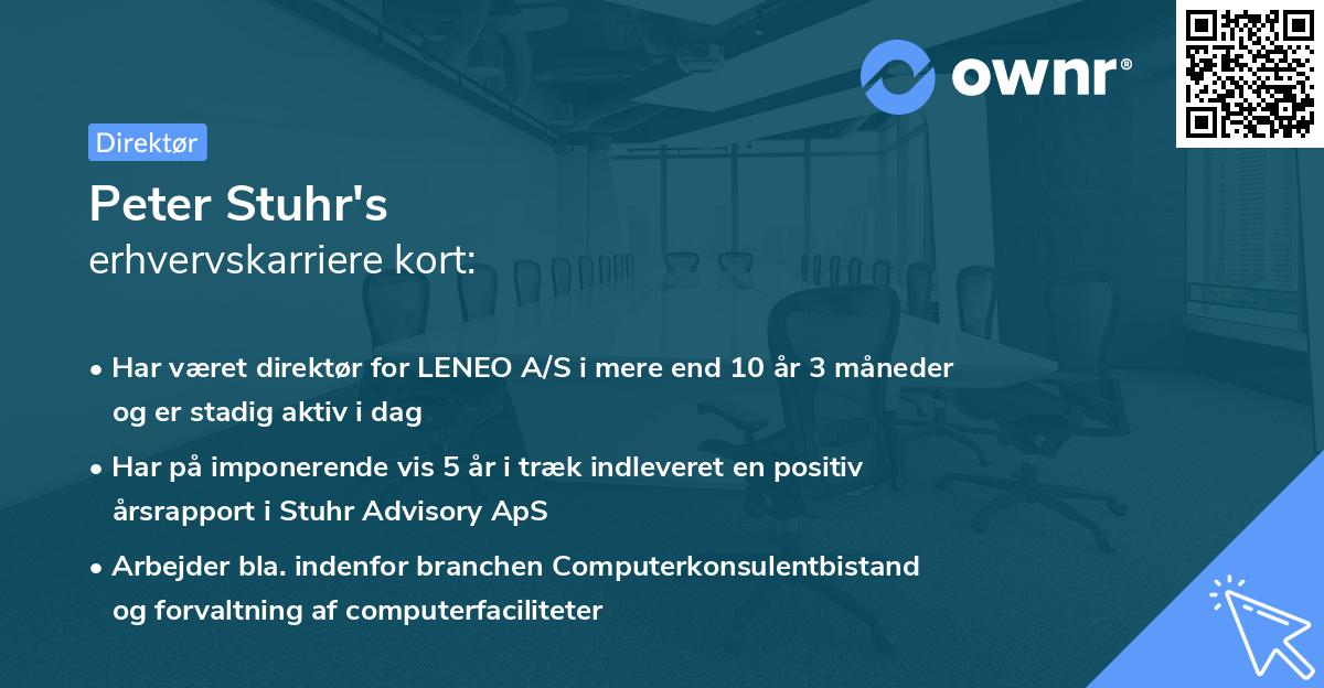 Peter Stuhr's erhvervskarriere kort