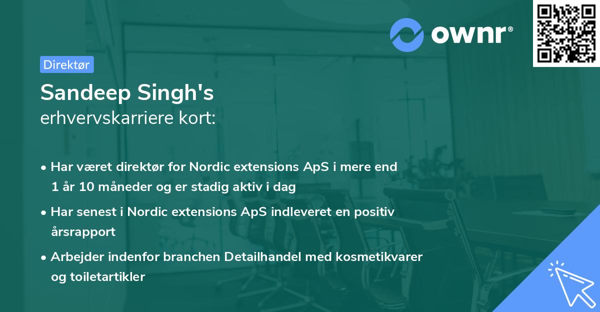 Sandeep Singh's erhvervskarriere kort
