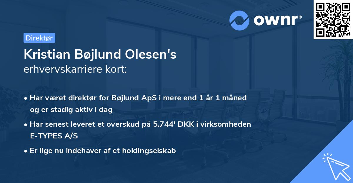 Kristian Bøjlund Olesen's erhvervskarriere kort