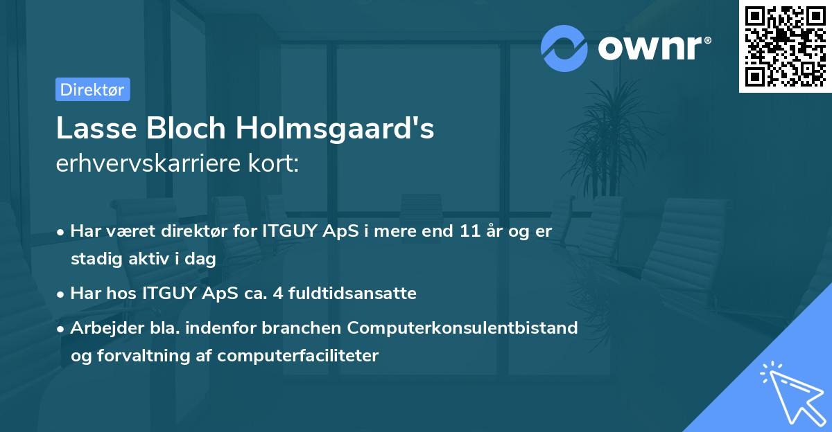 Lasse Bloch Holmsgaard's erhvervskarriere kort