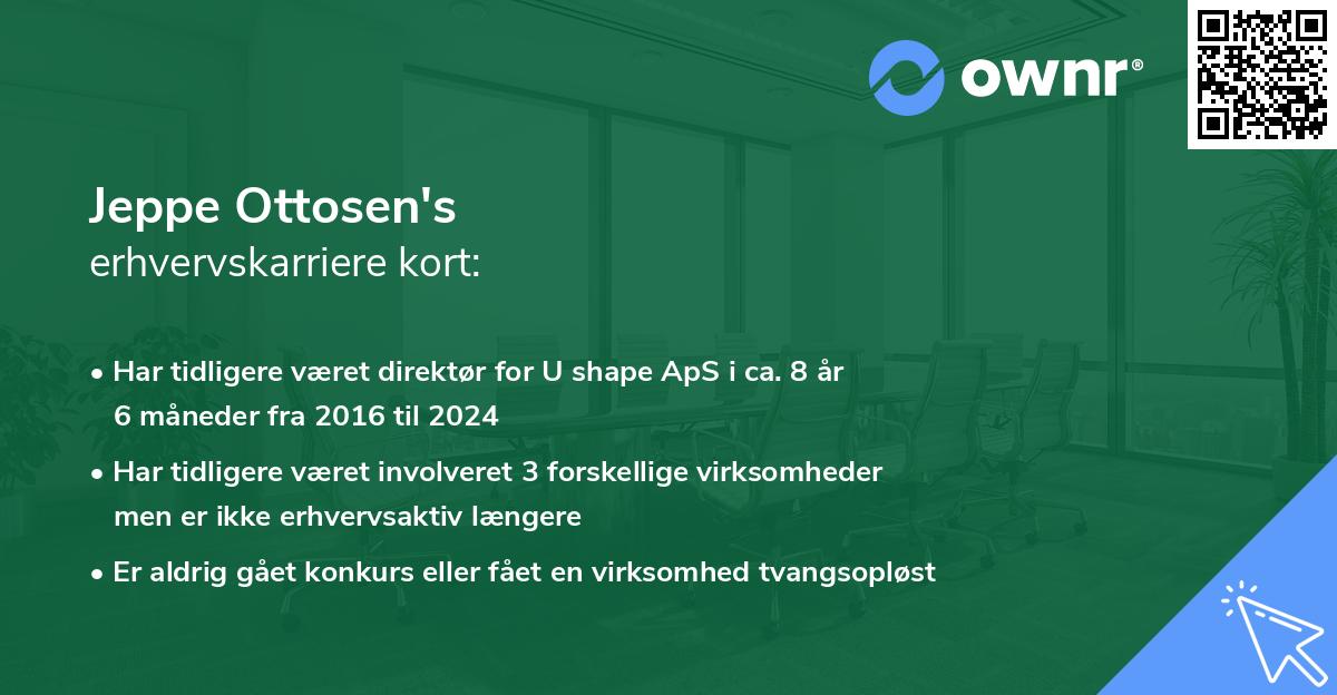 Jeppe Ottosen's erhvervskarriere kort