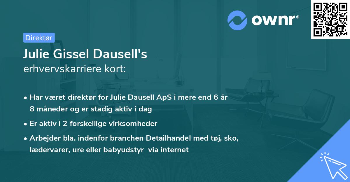 Julie Gissel Dausell's erhvervskarriere kort