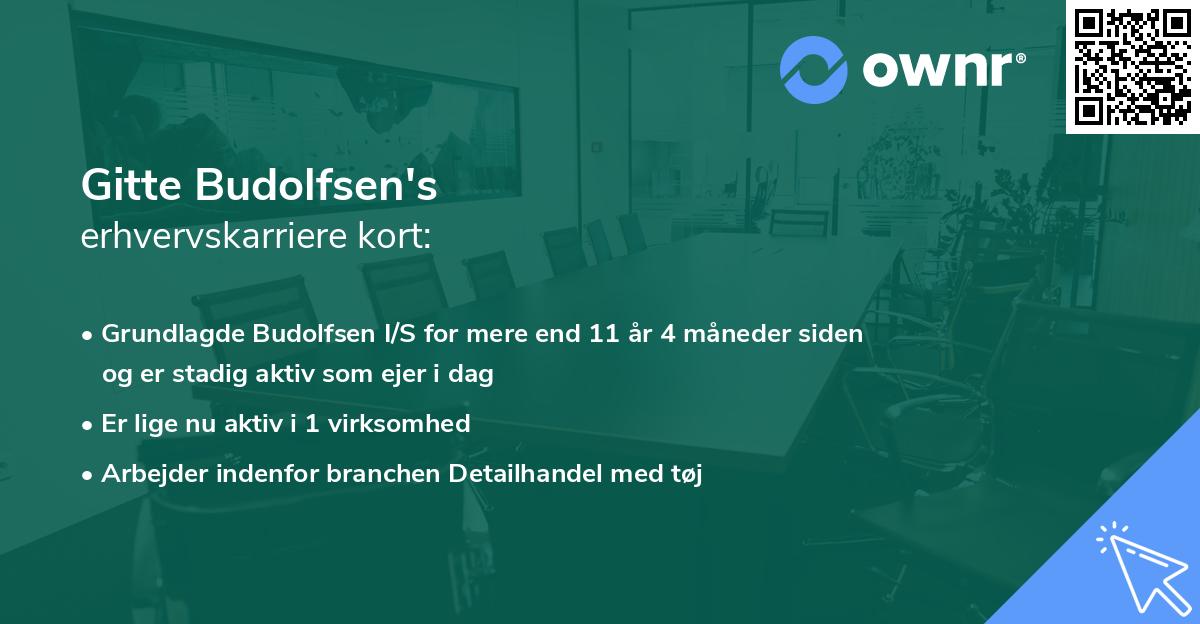Gitte Budolfsen's erhvervskarriere kort