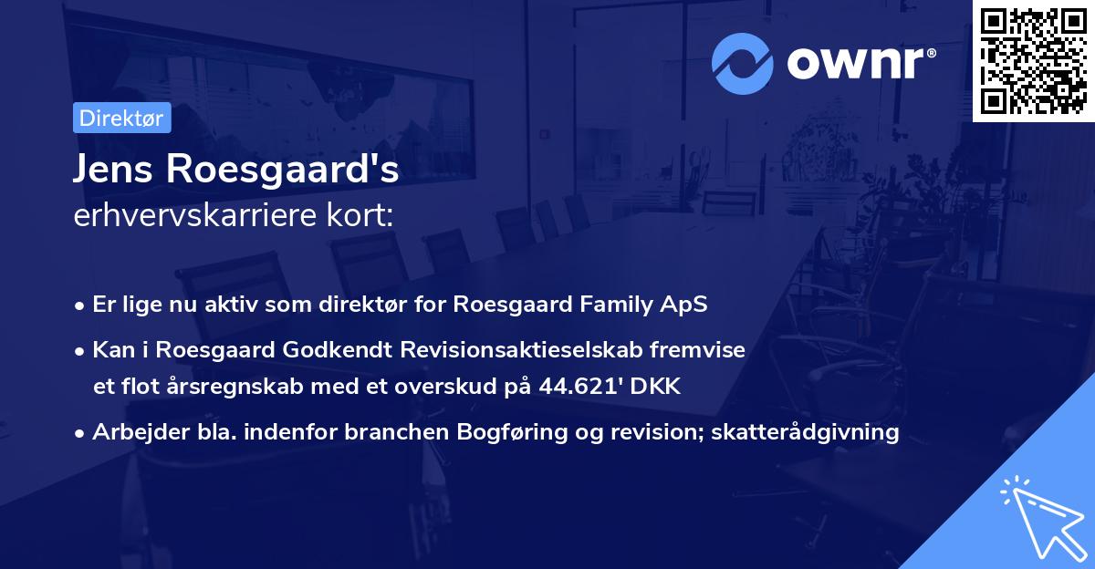 Jens Roesgaard's erhvervskarriere kort