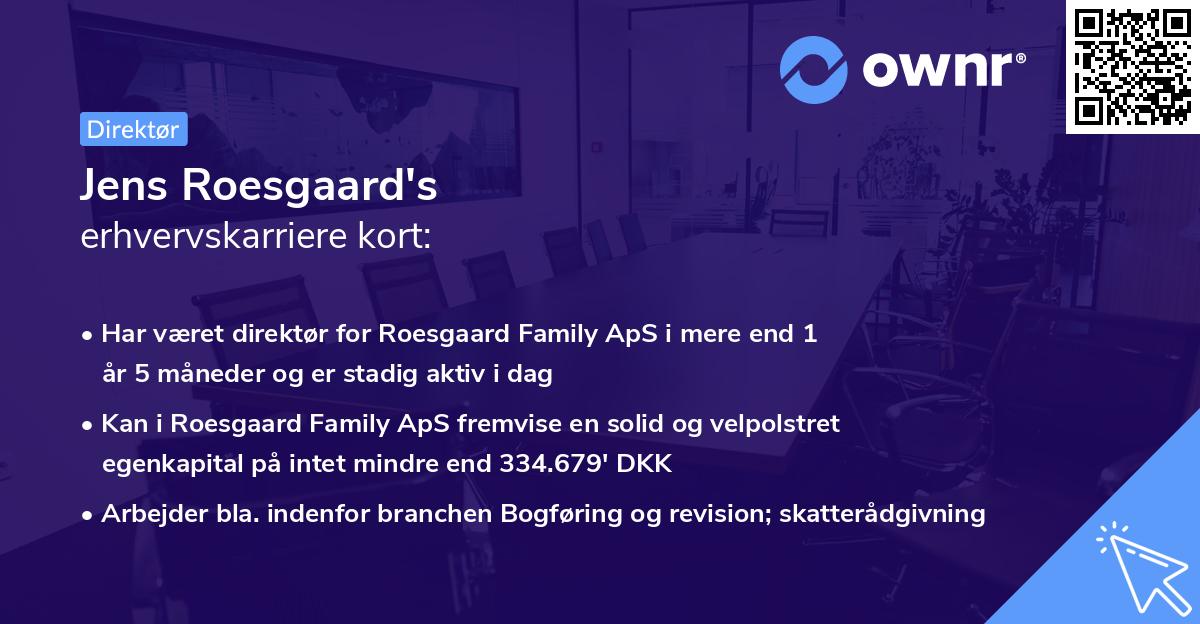 Jens Roesgaard's erhvervskarriere kort