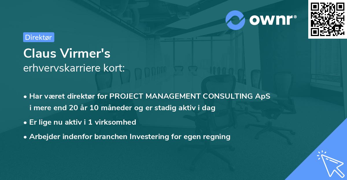 Claus Virmer's erhvervskarriere kort