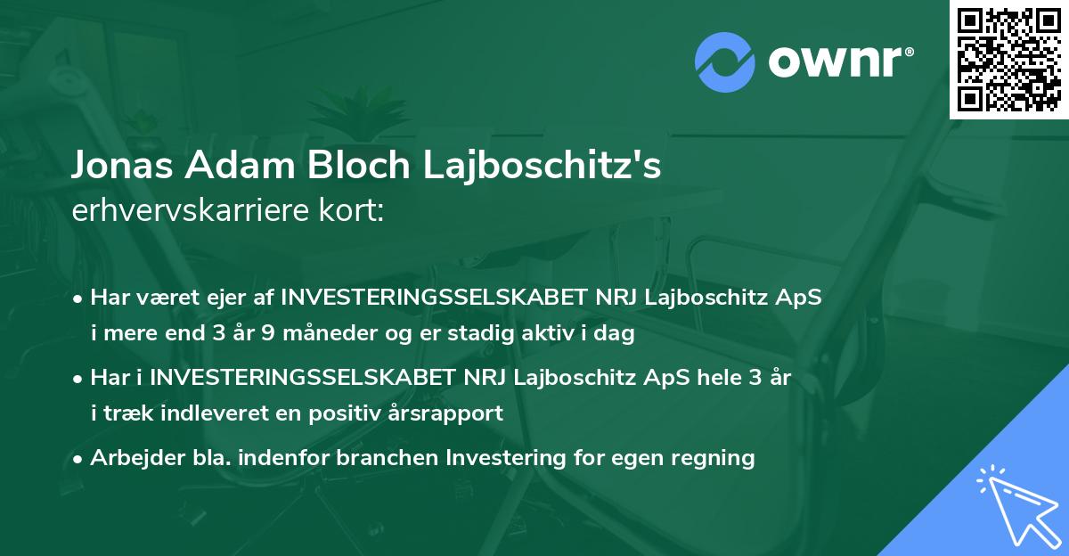 Jonas Adam Bloch Lajboschitz's erhvervskarriere kort