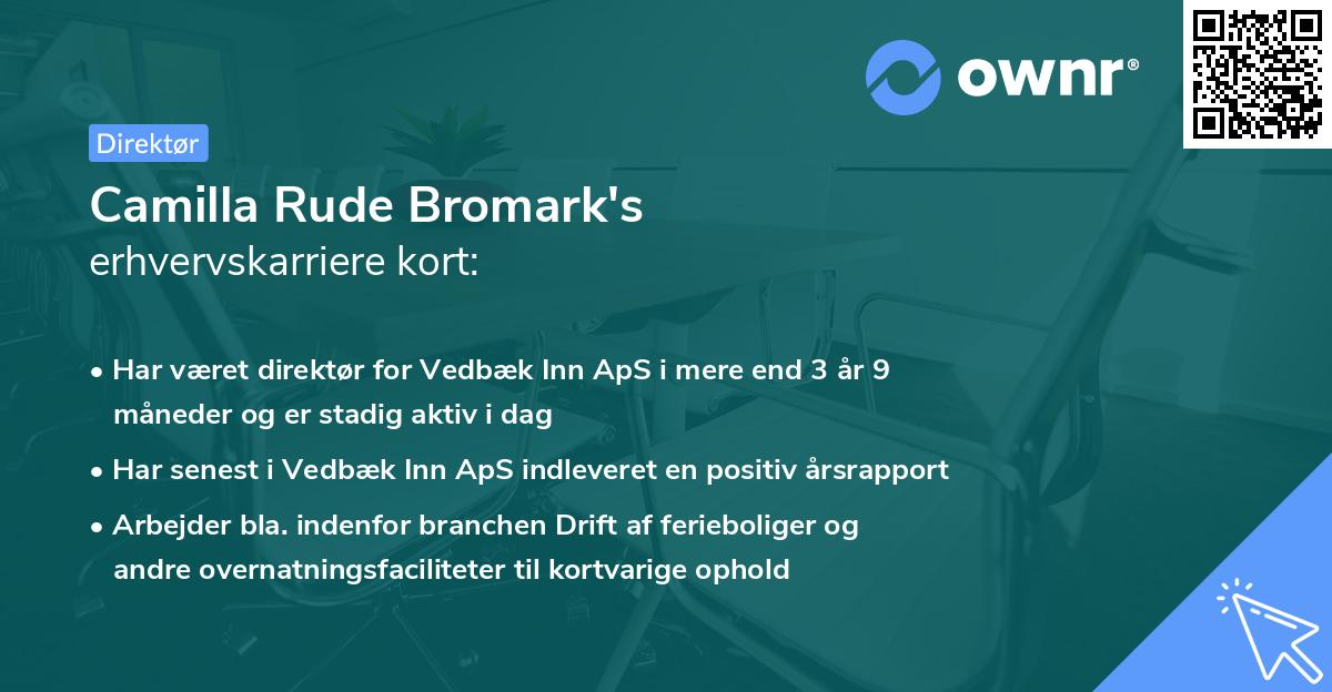 Camilla Rude Bromark's erhvervskarriere kort
