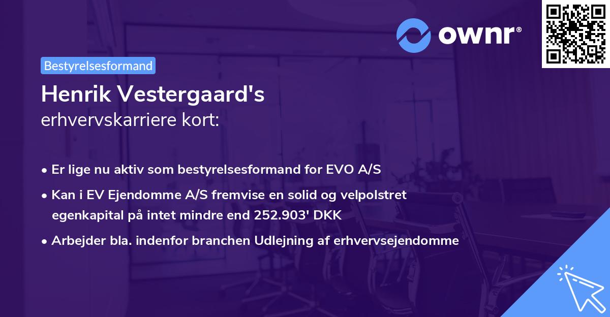 Henrik Vestergaard's erhvervskarriere kort