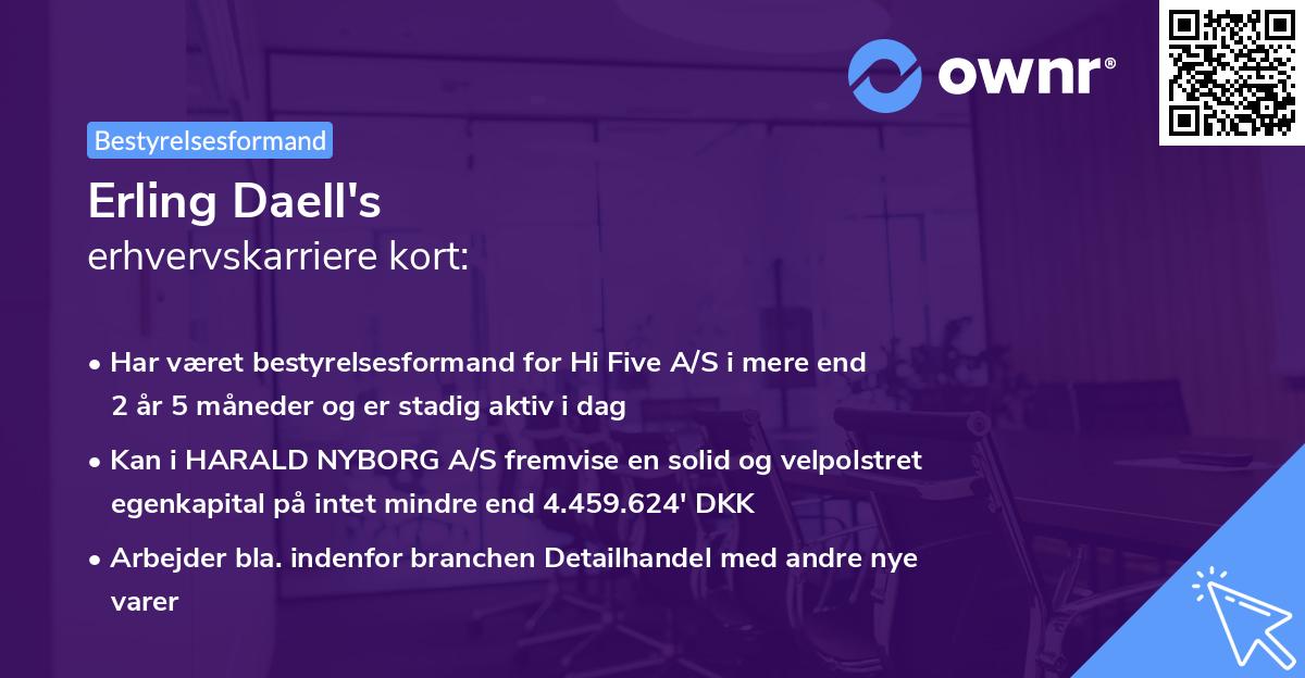Erling Daell's erhvervskarriere kort