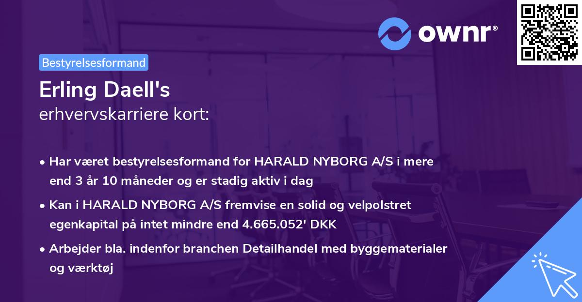 Erling Daell's erhvervskarriere kort