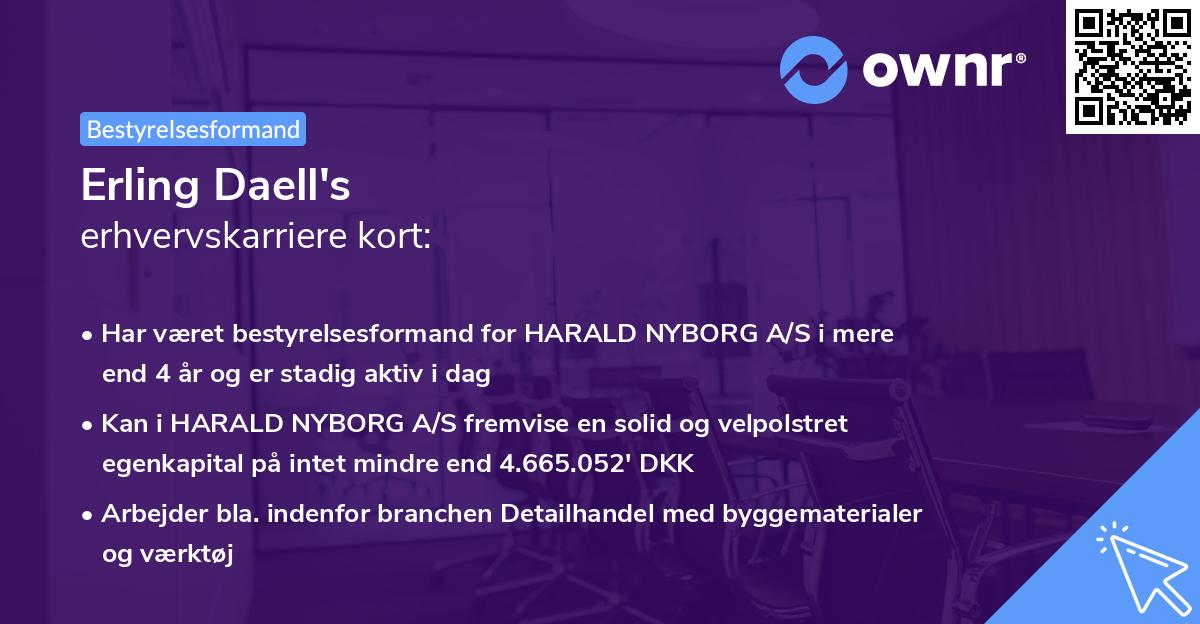 Erling Daell's erhvervskarriere kort