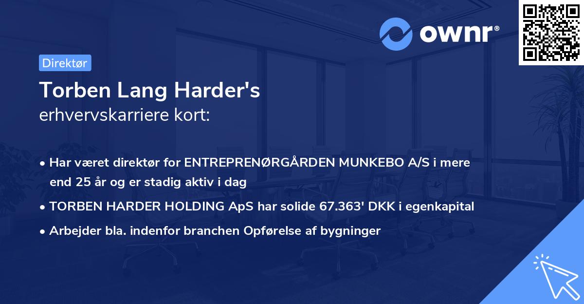 Torben Lang Harder's erhvervskarriere kort