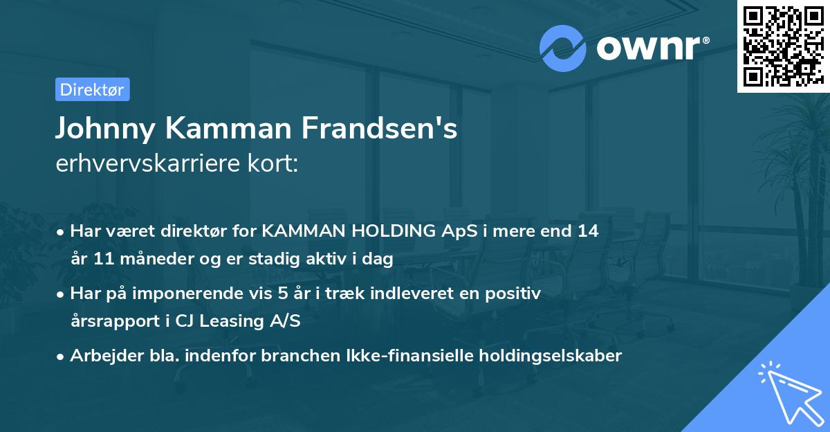 Johnny Kamman Frandsen's erhvervskarriere kort