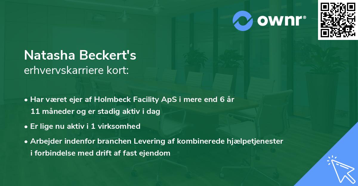 Natasha Beckert's erhvervskarriere kort