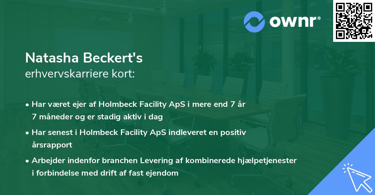 Natasha Beckert's erhvervskarriere kort