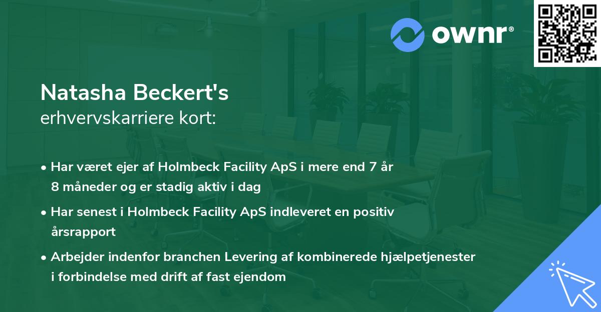 Natasha Beckert's erhvervskarriere kort