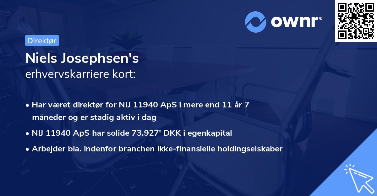 Niels Josephsen's erhvervskarriere kort
