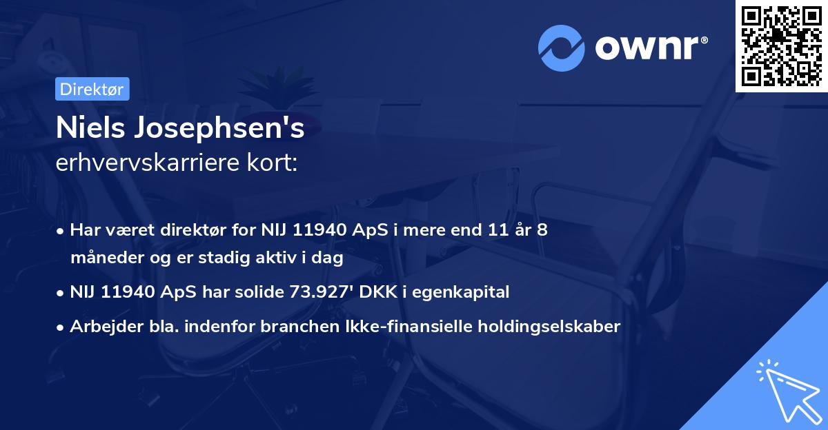 Niels Josephsen's erhvervskarriere kort