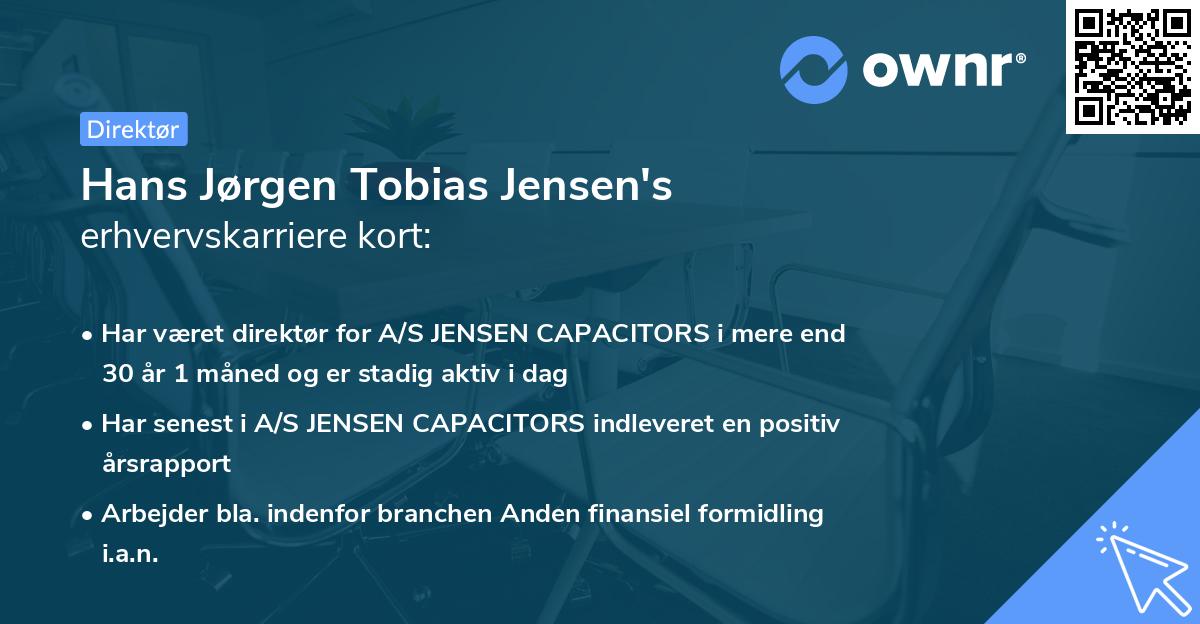 Hans Jørgen Tobias Jensen's erhvervskarriere kort