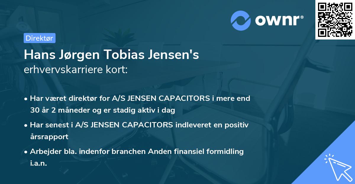 Hans Jørgen Tobias Jensen's erhvervskarriere kort