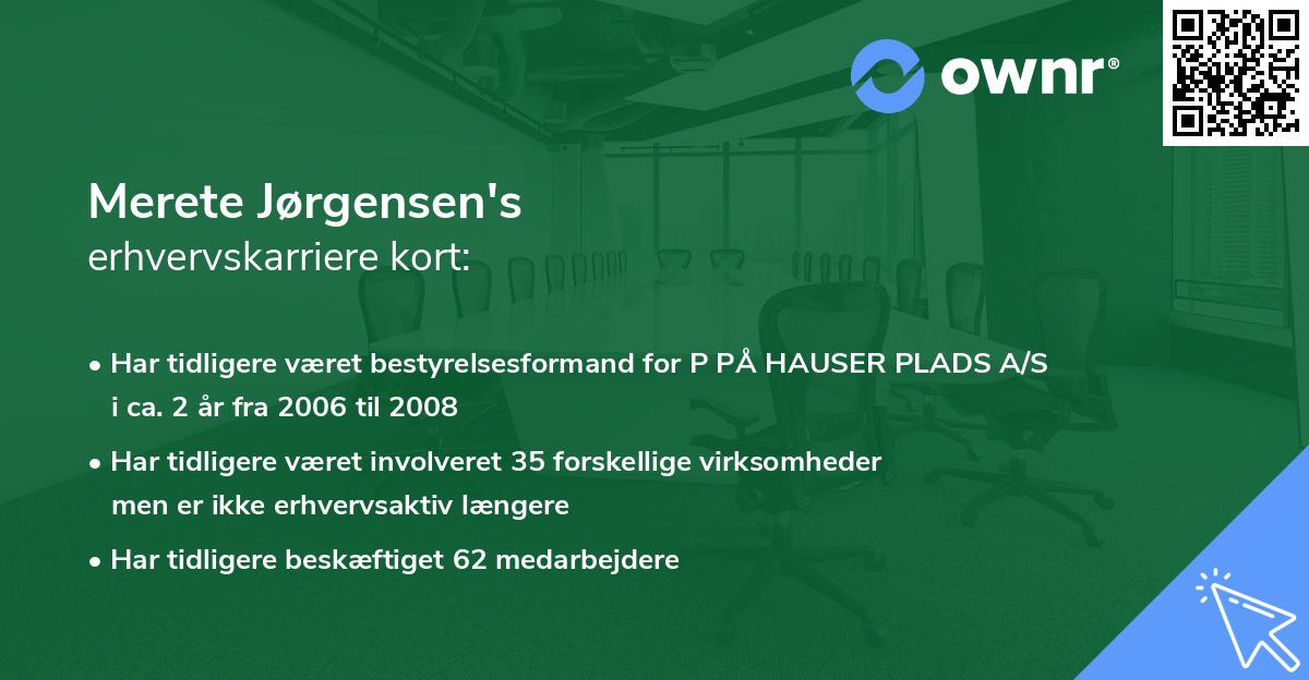 Merete Jørgensen's erhvervskarriere kort