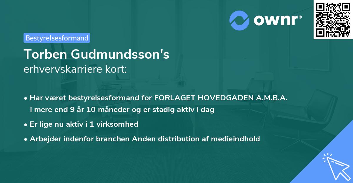 Torben Gudmundsson's erhvervskarriere kort