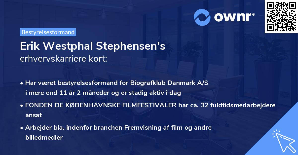 Erik Westphal Stephensen's erhvervskarriere kort