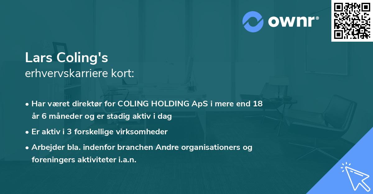 Lars Coling's erhvervskarriere kort