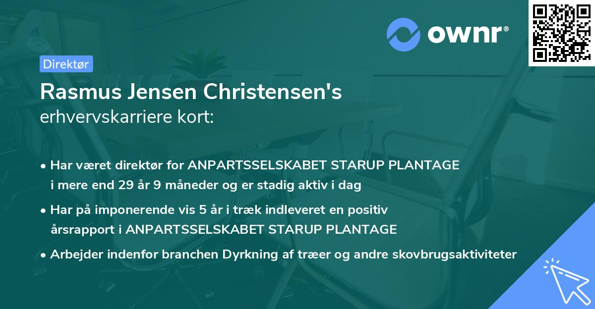 Rasmus Jensen Christensen's erhvervskarriere kort