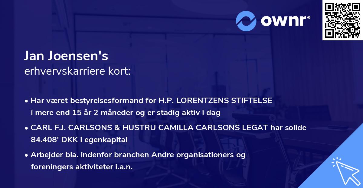 Jan Joensen's erhvervskarriere kort