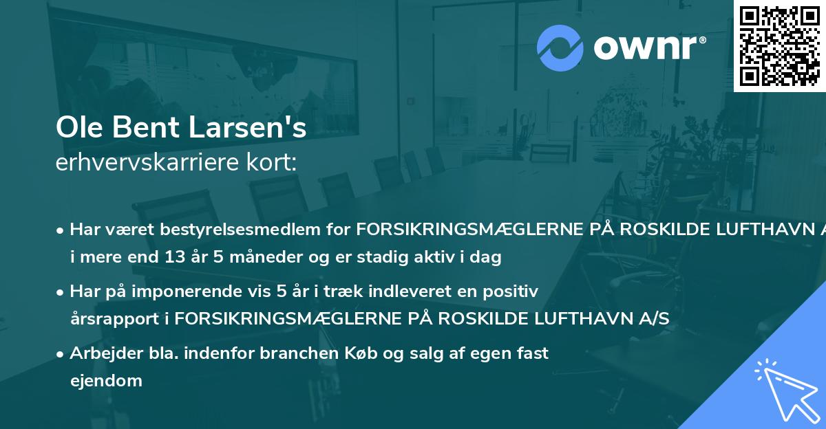 Ole Bent Larsen's erhvervskarriere kort