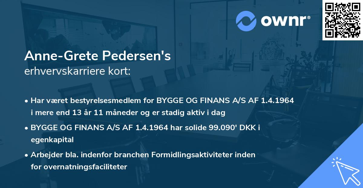 Anne-Grete Pedersen's erhvervskarriere kort