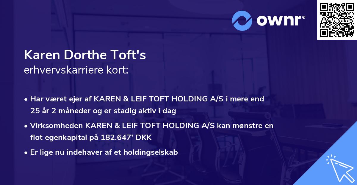 Karen Dorthe Toft's erhvervskarriere kort