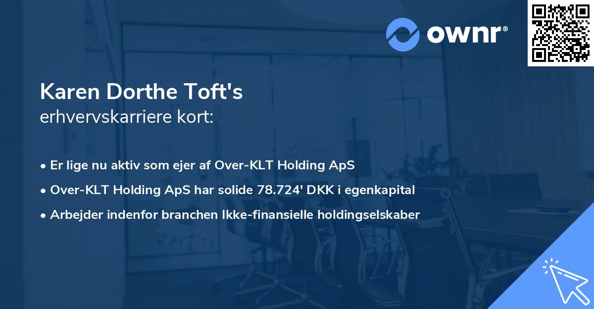 Karen Dorthe Toft's erhvervskarriere kort