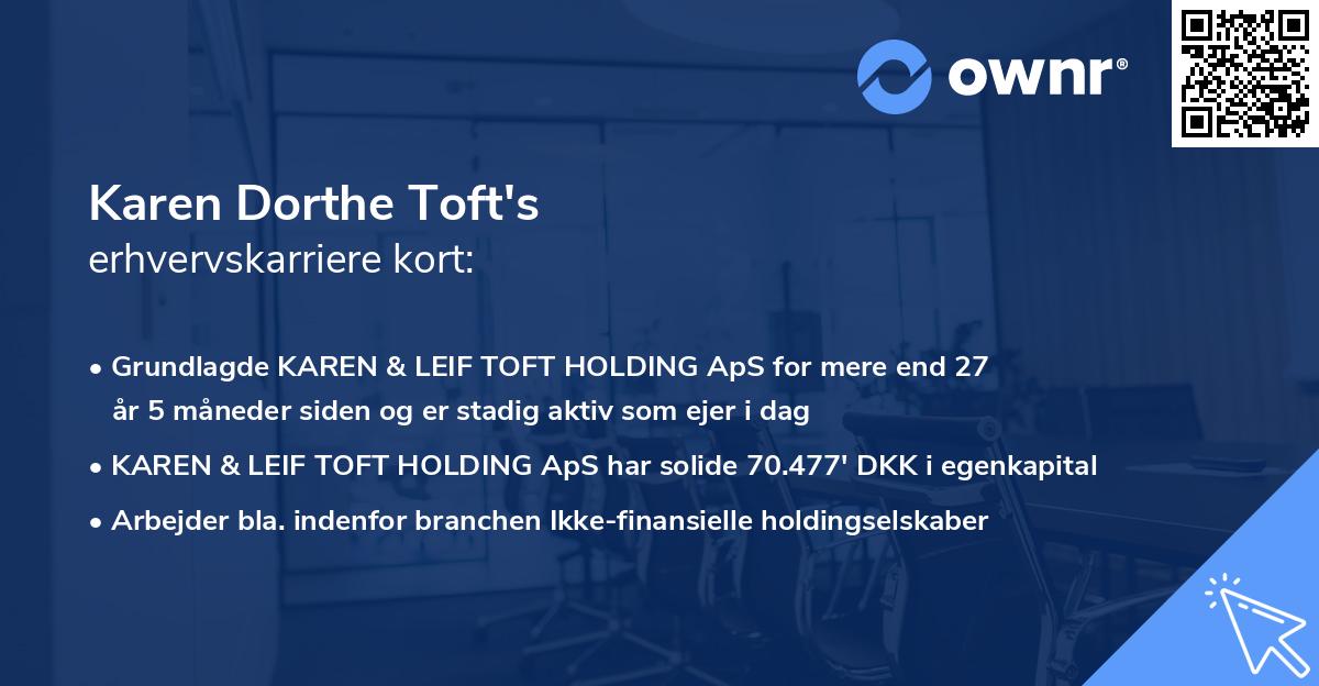 Karen Dorthe Toft's erhvervskarriere kort