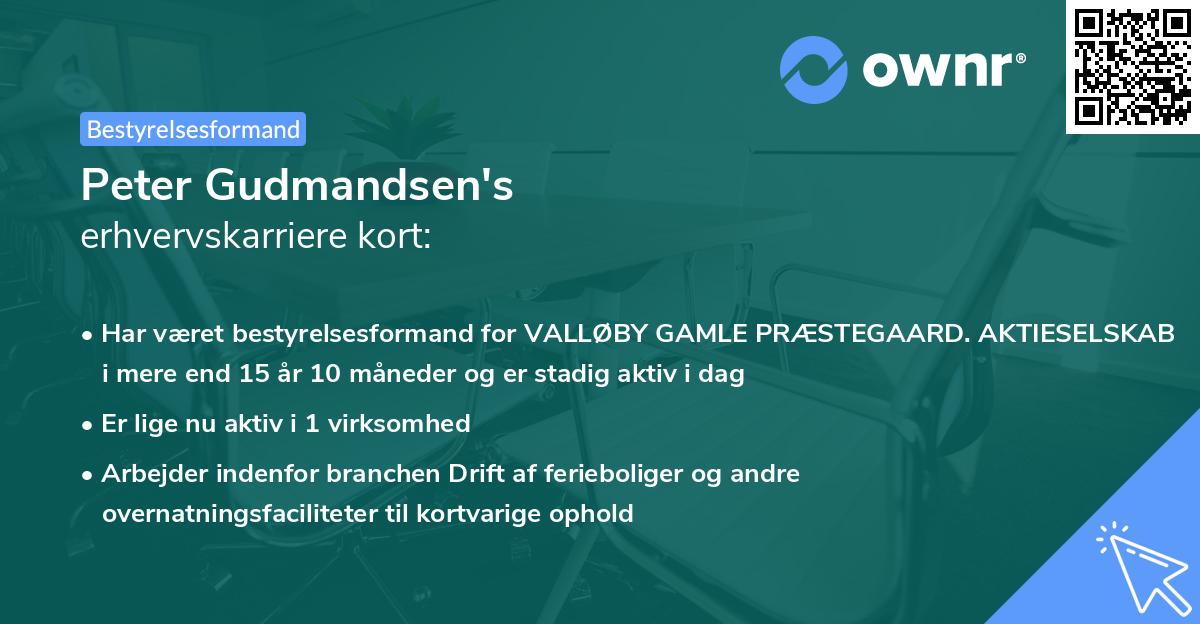 Peter Gudmandsen's erhvervskarriere kort