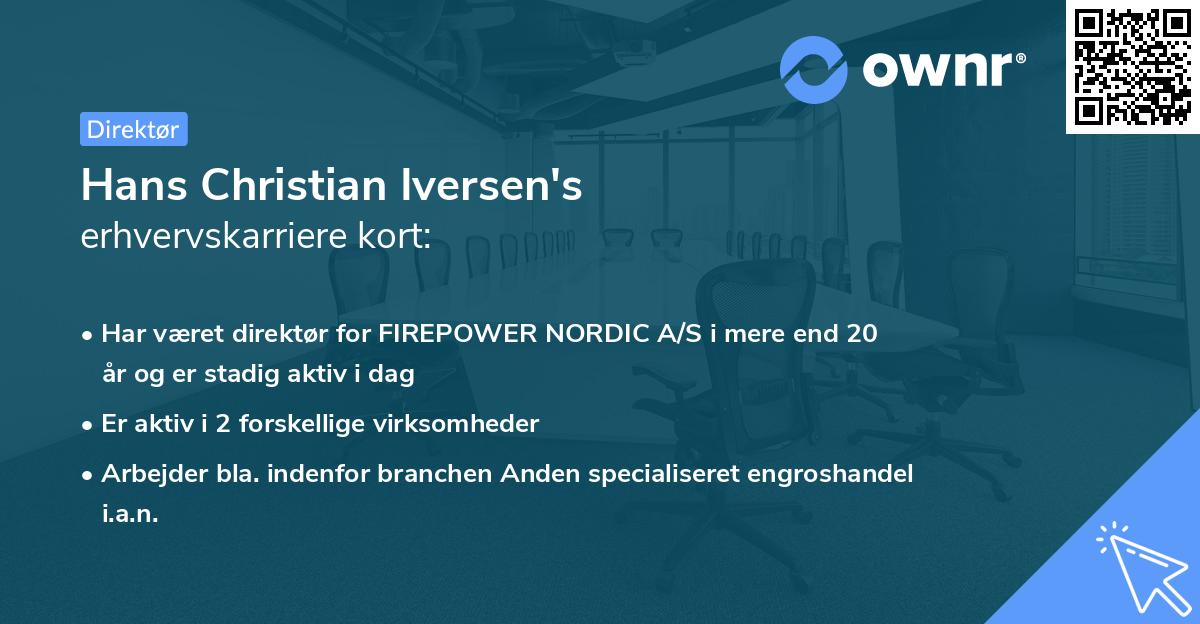 Hans Christian Iversen's erhvervskarriere kort