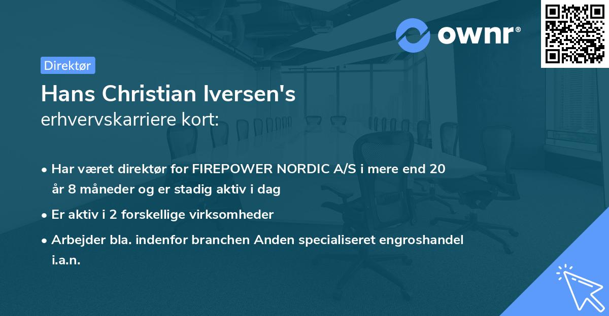 Hans Christian Iversen's erhvervskarriere kort