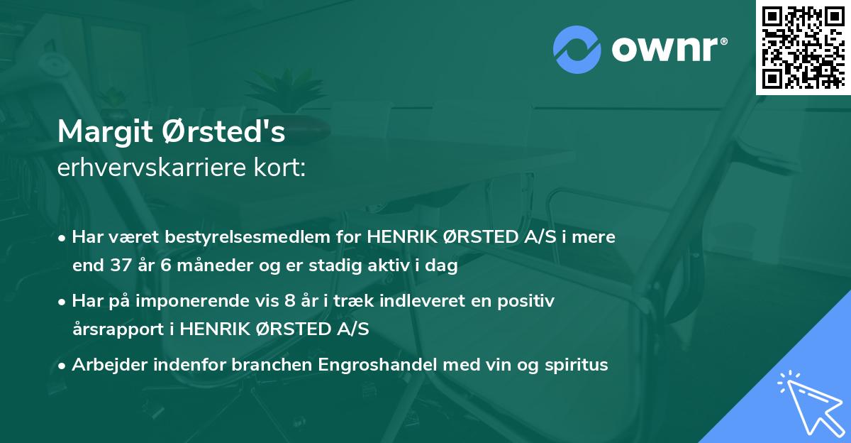 Margit Ørsted's erhvervskarriere kort