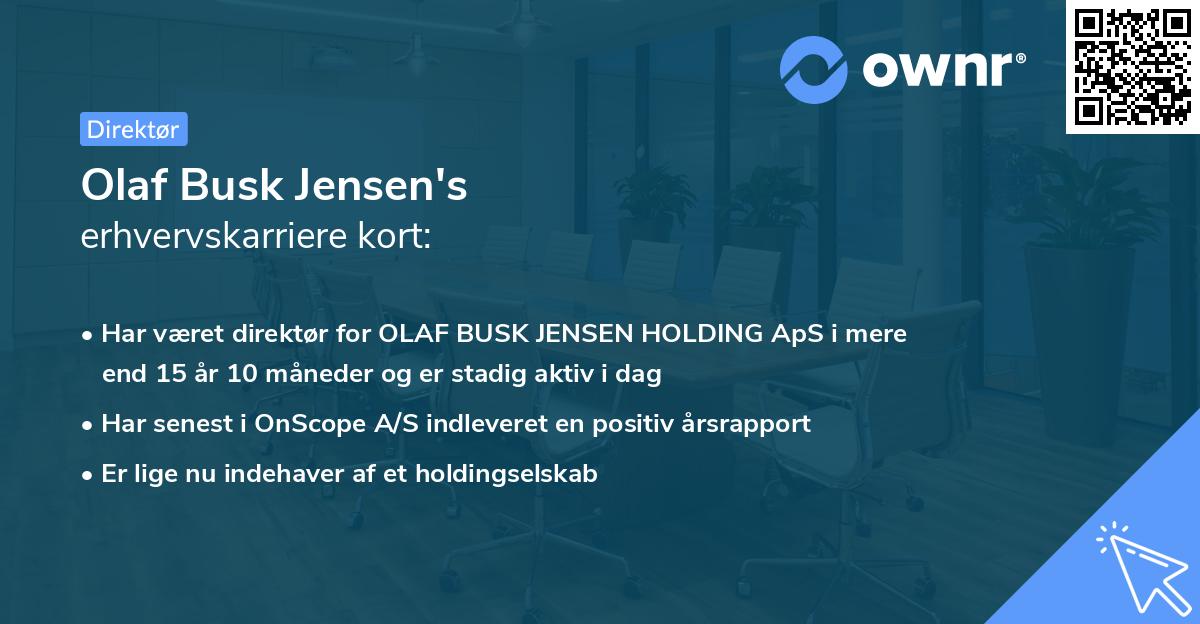 Olaf Busk Jensen's erhvervskarriere kort